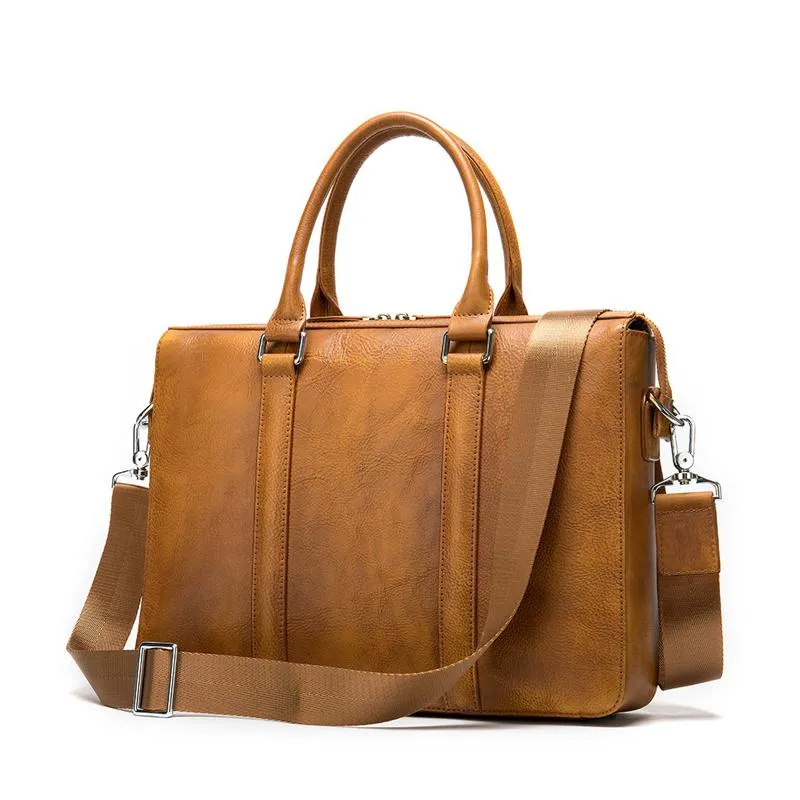 Vintage Fashion Solid Color Leather Handbags With Adjustable Strap