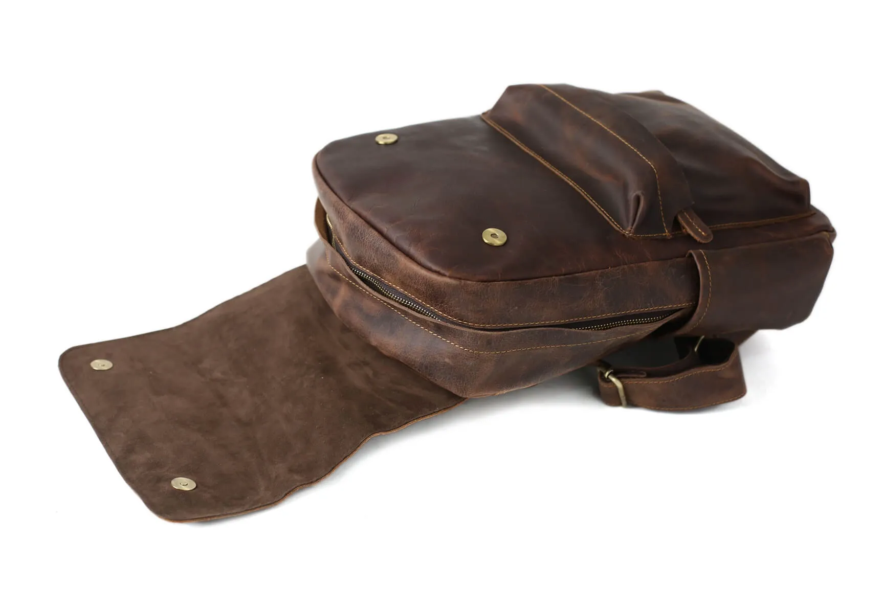 Vintage Full Grain Leather Backpack, Handmade School Backpack, Travel Backpack, Laptop Bag NZ11