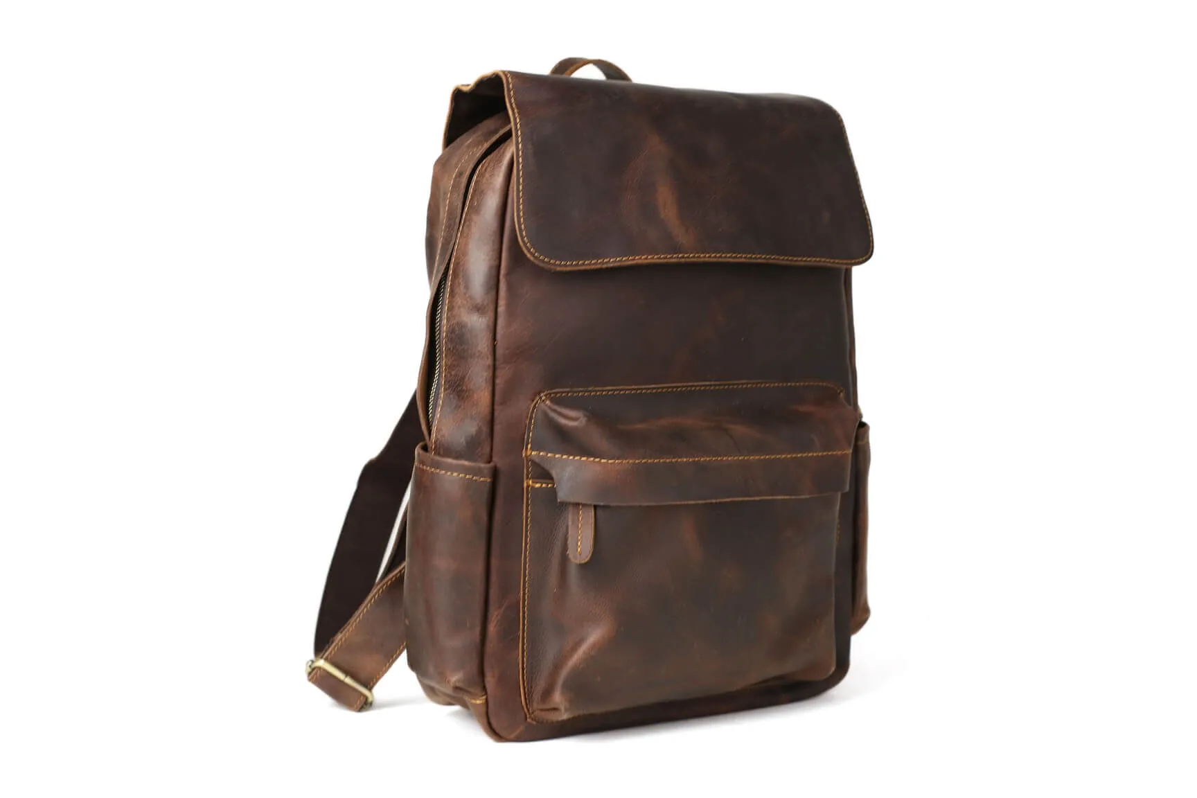 Vintage Full Grain Leather Backpack, Handmade School Backpack, Travel Backpack, Laptop Bag NZ11
