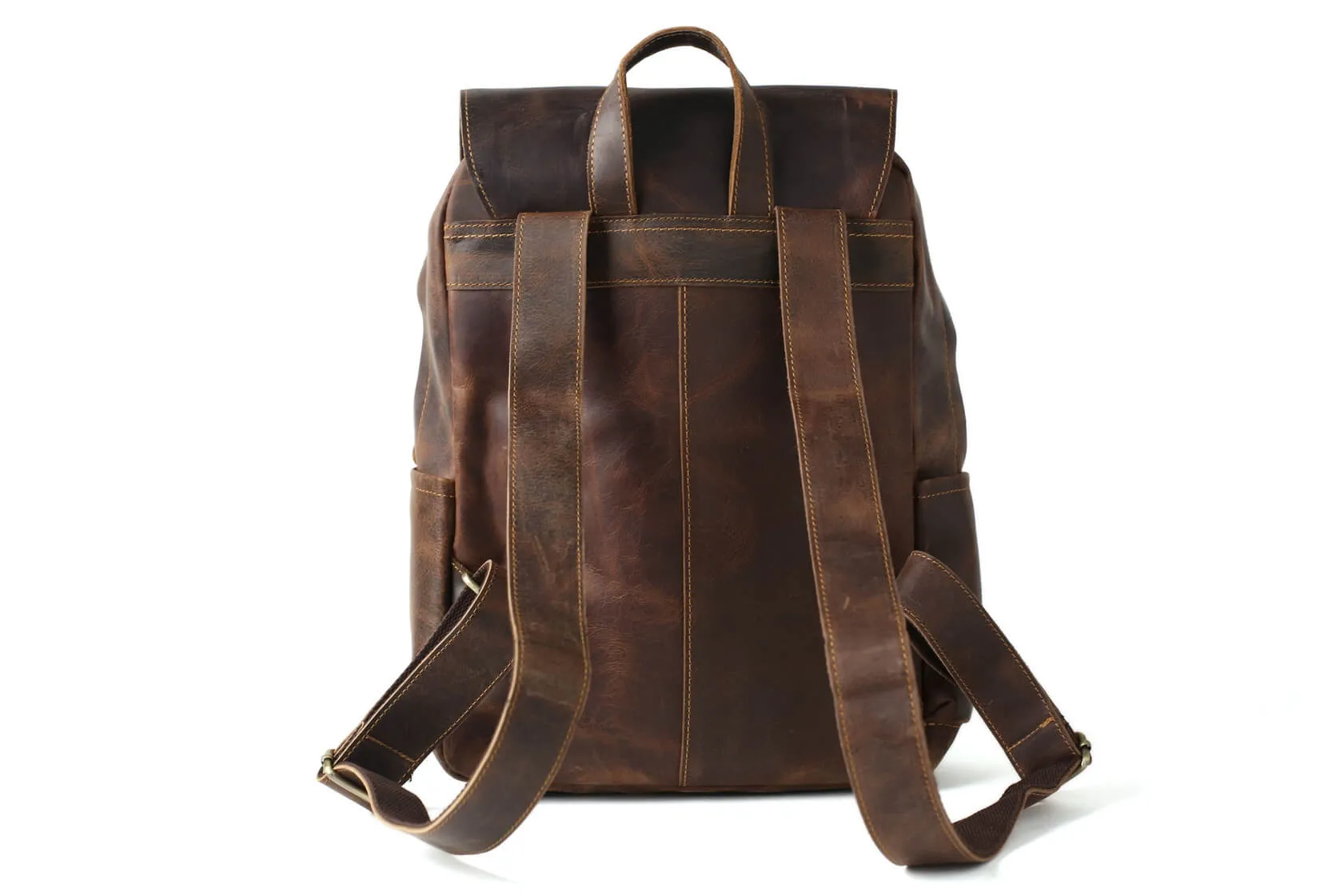 Vintage Full Grain Leather Backpack, Handmade School Backpack, Travel Backpack, Laptop Bag NZ11