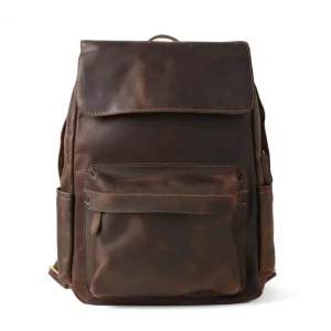 Vintage Full Grain Leather Backpack, Handmade School Backpack, Travel Backpack, Laptop Bag NZ11