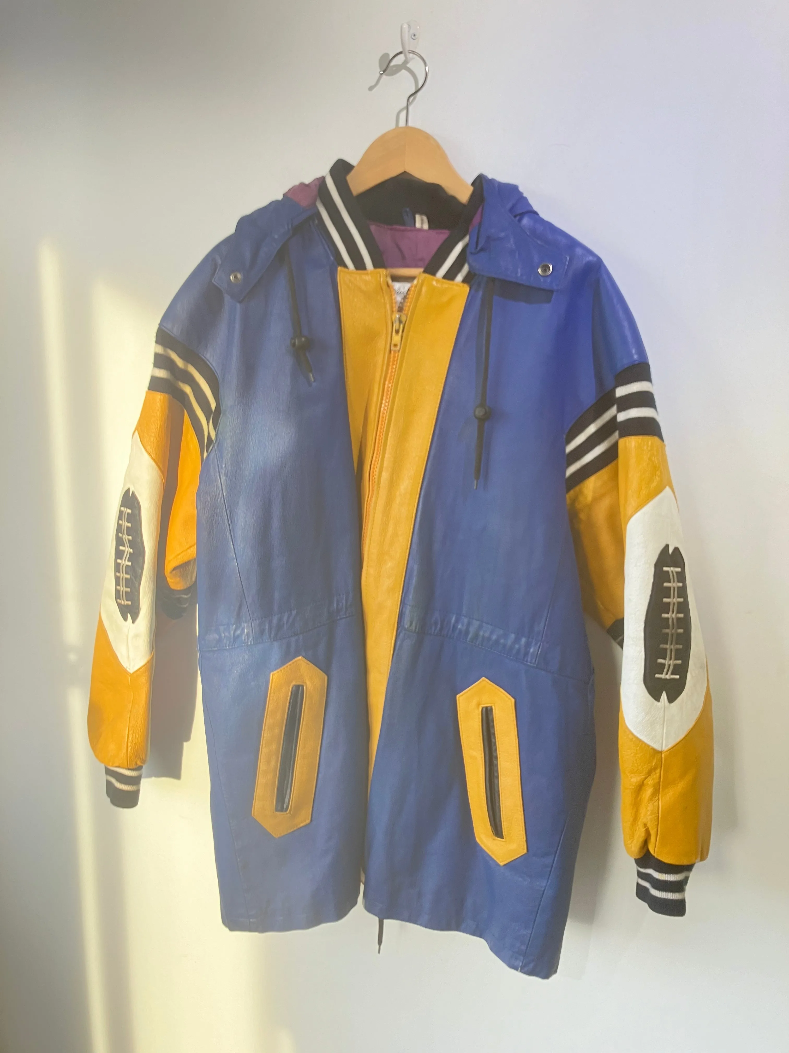 Vintage Michael Hoban 1991 Football Men's Leather Jacket