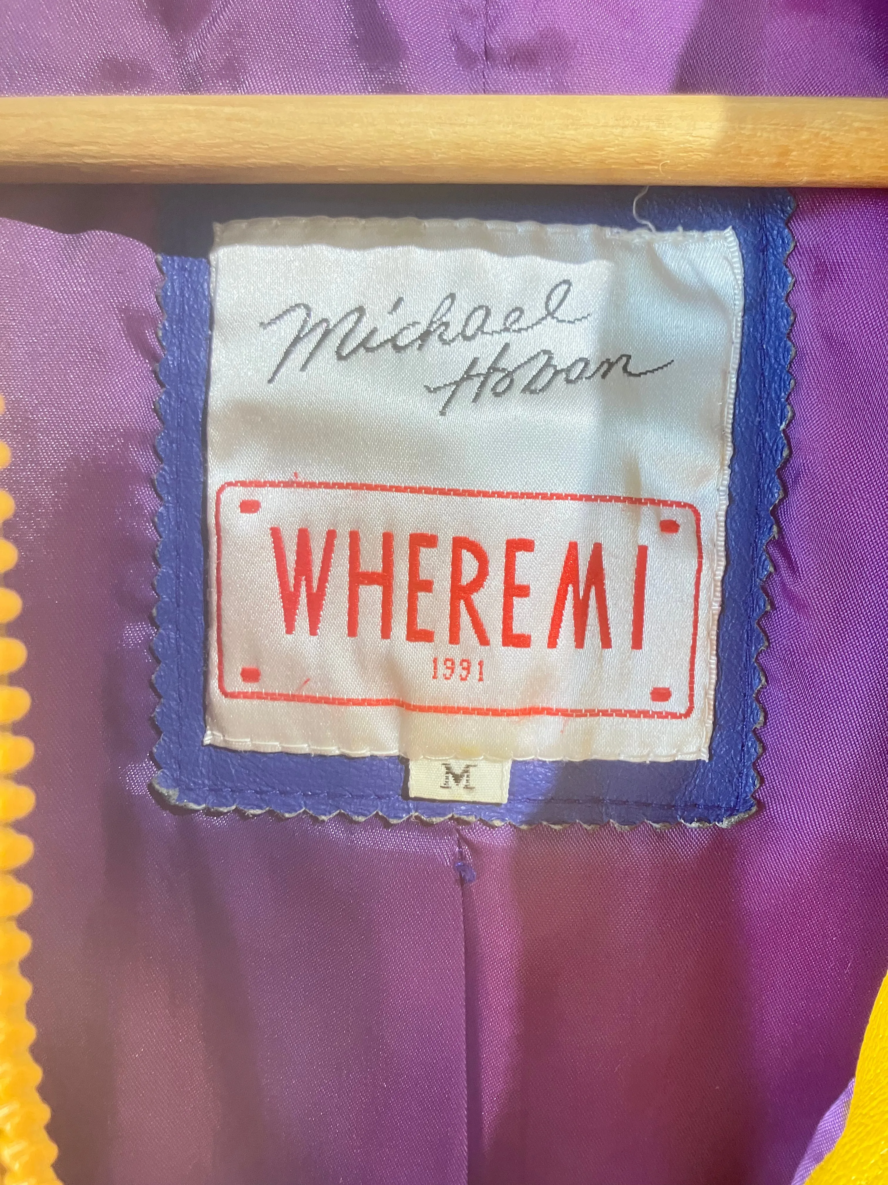 Vintage Michael Hoban 1991 Football Men's Leather Jacket