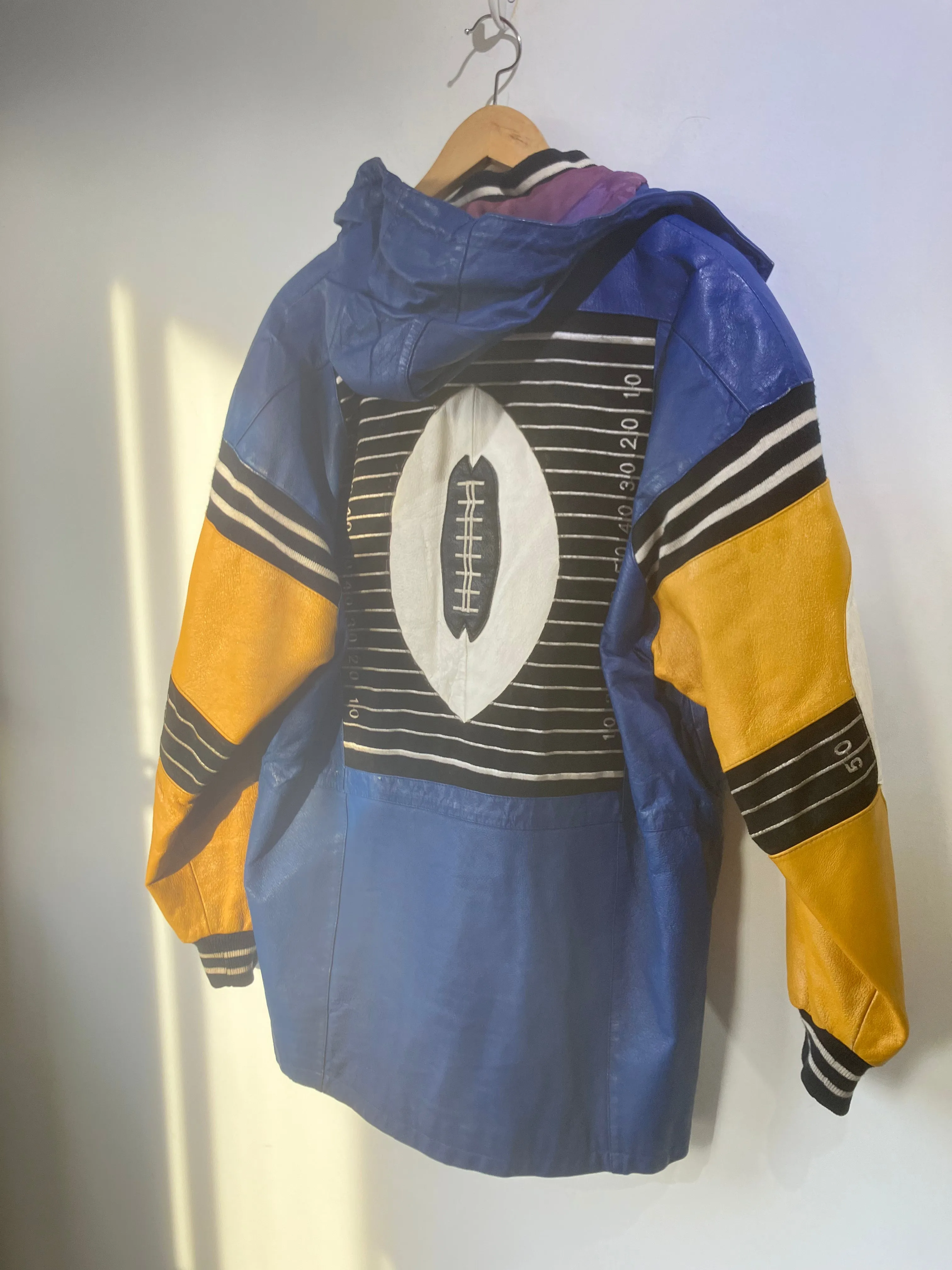 Vintage Michael Hoban 1991 Football Men's Leather Jacket