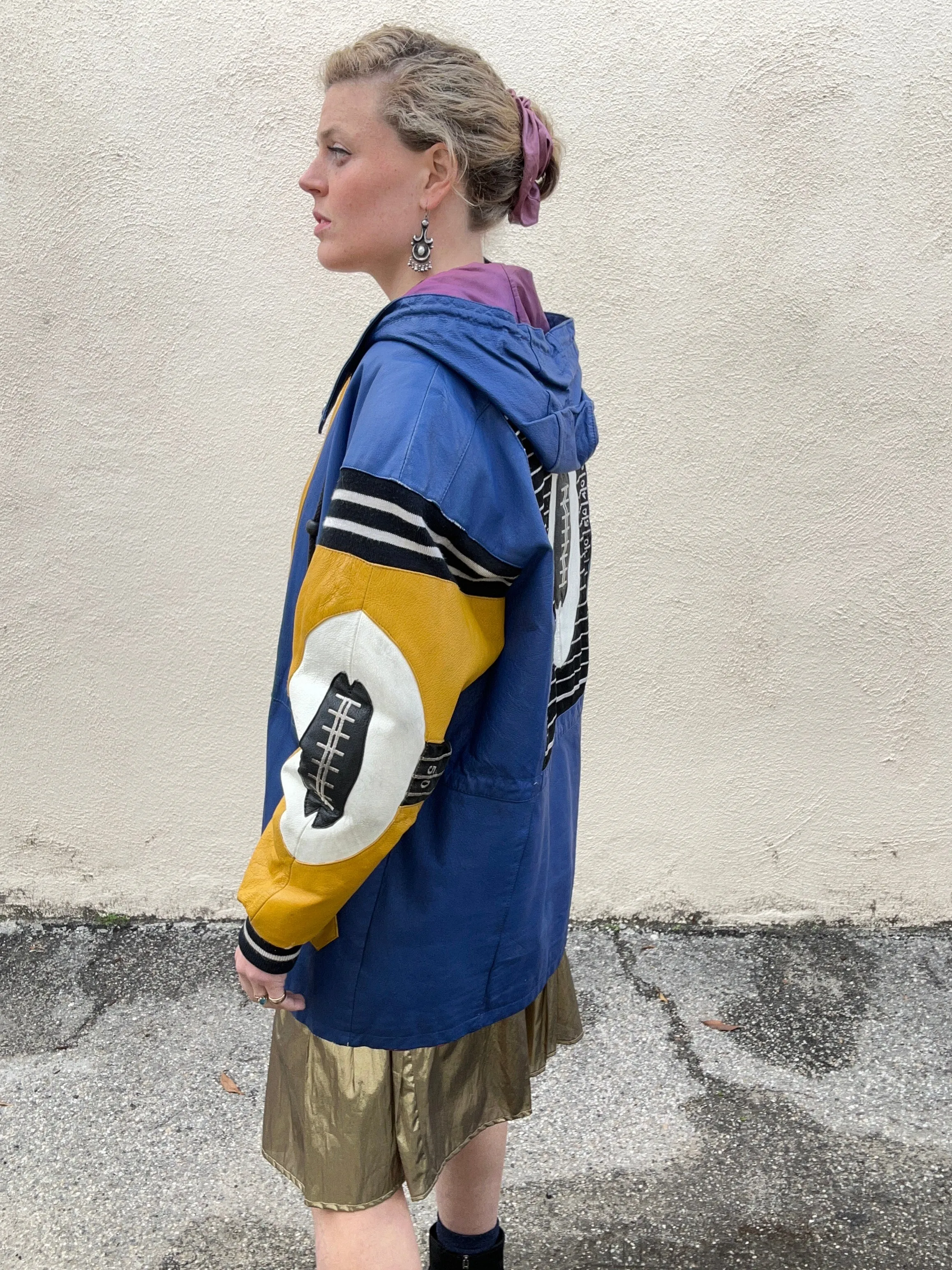 Vintage Michael Hoban 1991 Football Men's Leather Jacket