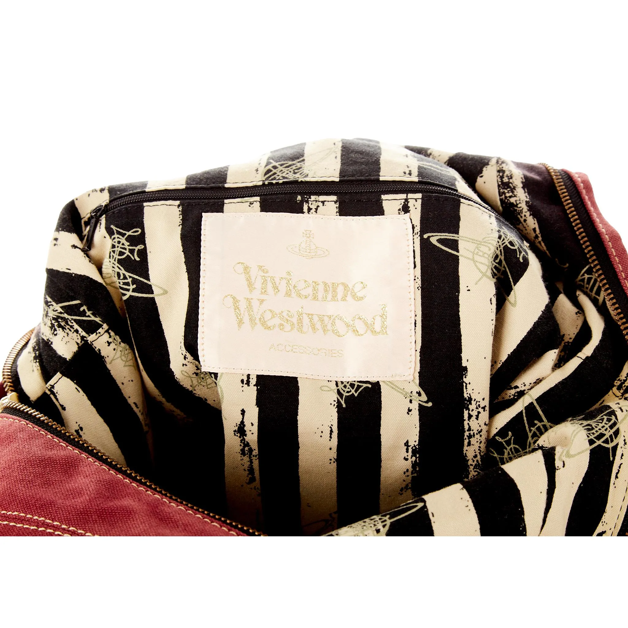 Vivienne Westwood Red Canvas Logo Backpack