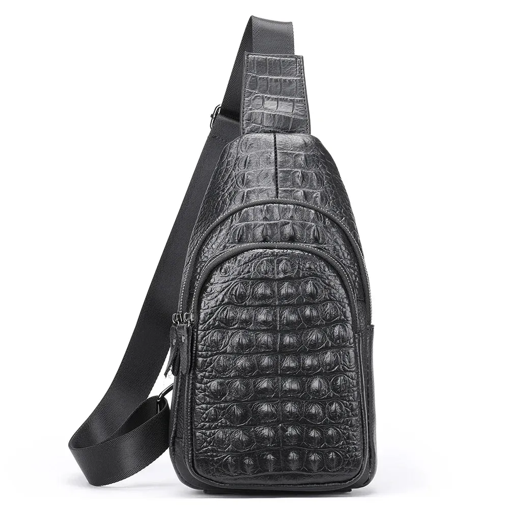 WESTAL Male Chest Bags First Layer Cowhide Men's Shoulder Bag Husband Men's Cross Bag Genuine Leather Men Purse Fit 7.9inch Ipad