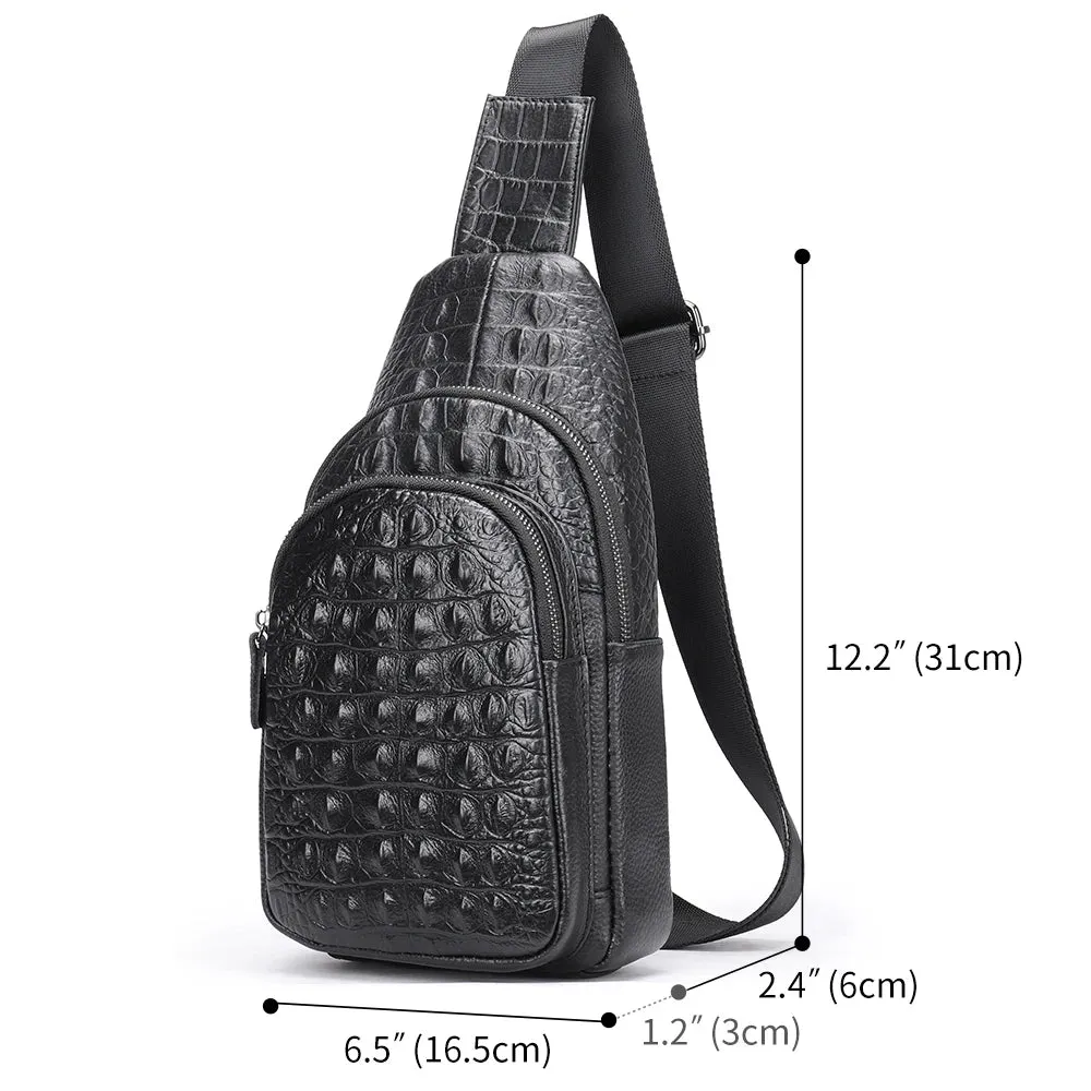 WESTAL Male Chest Bags First Layer Cowhide Men's Shoulder Bag Husband Men's Cross Bag Genuine Leather Men Purse Fit 7.9inch Ipad