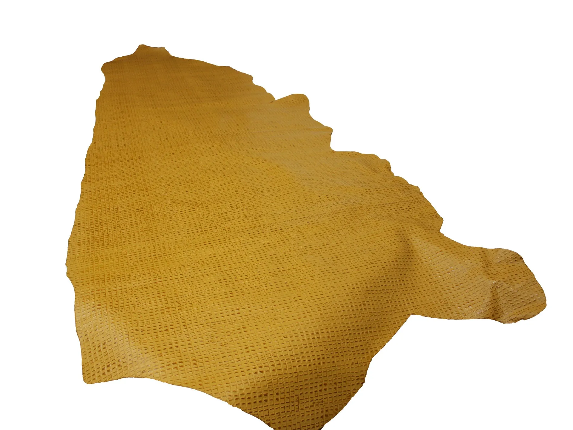 Yellow Mustard CAIMAN EMBOSSED LEATHER: Genuine Leather 2.5-3 oz. - Leather working, Perfect for Bags, Earrings, Wallets