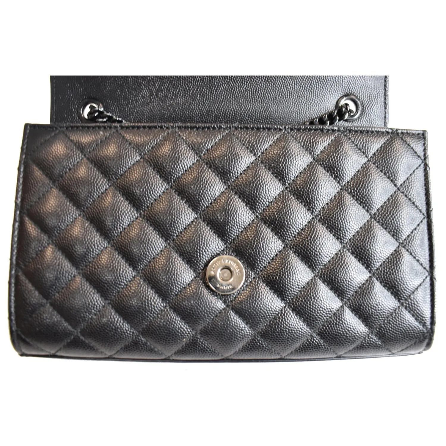 YVES SAINT LAURENT Small Envelope Matelassé Leather Shoulder Bag Black