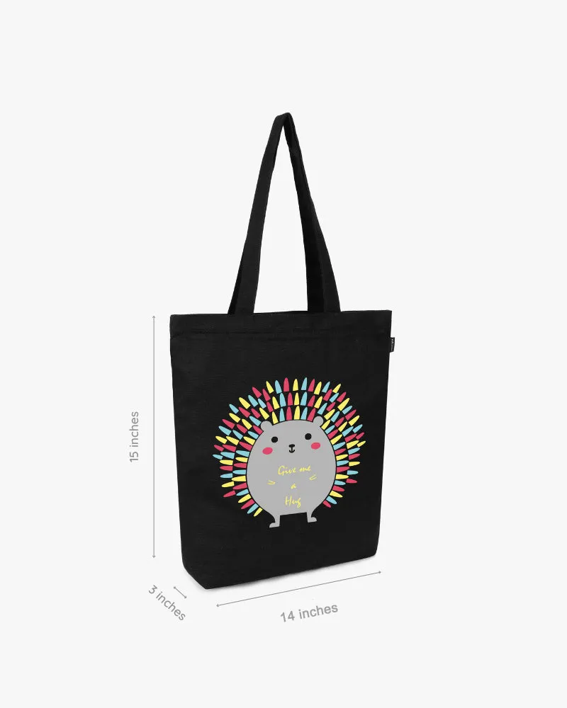 Zipper Tote Bag - Porcupine Hug
