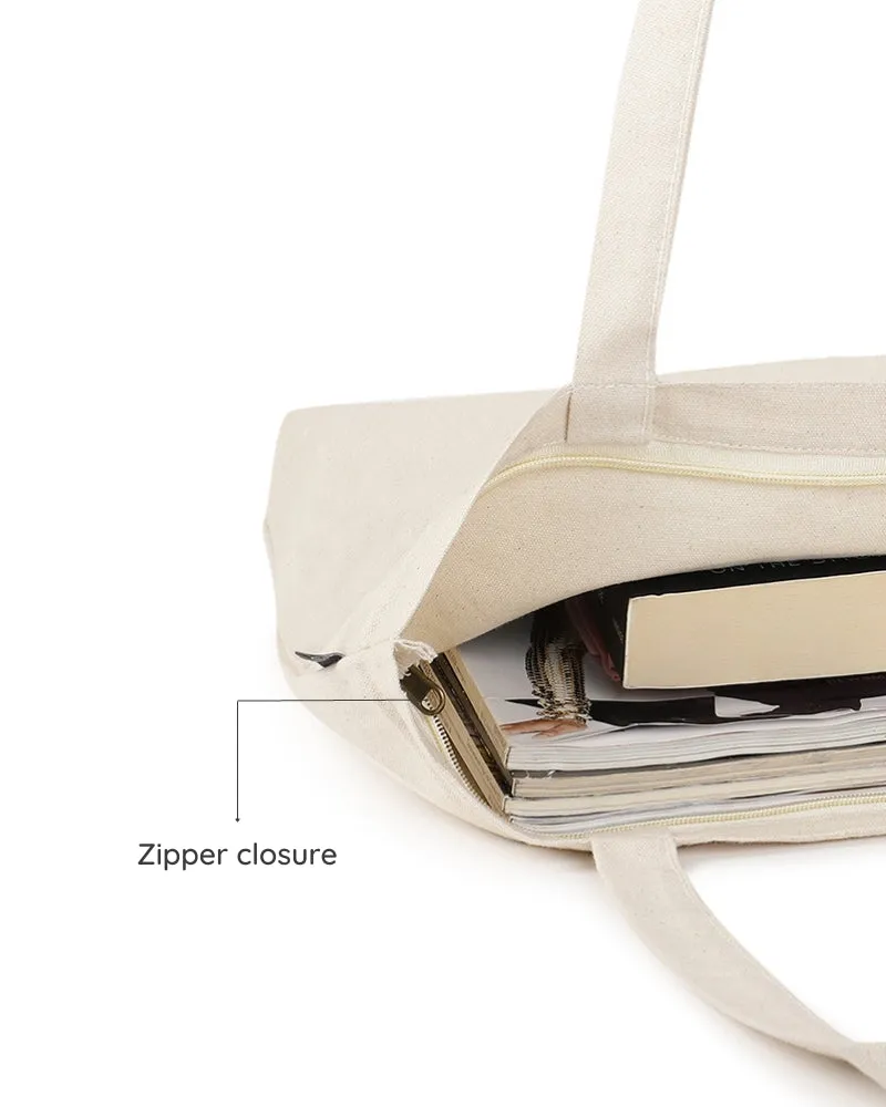 Zipper Tote Bag - Whale Doodle