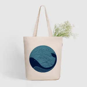 Zipper Tote Bag - Whale Doodle